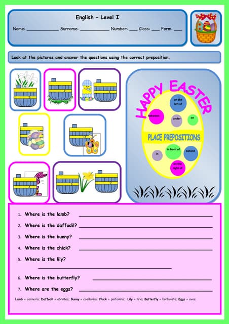 Easter with prepositions
