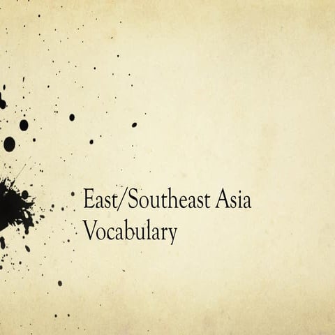 East~sSoutheast asia Vocabulary