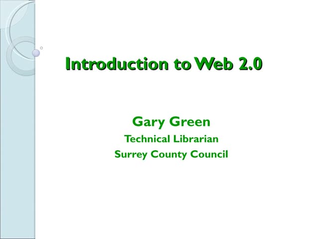 Introduction to Web2.0 for public libraries