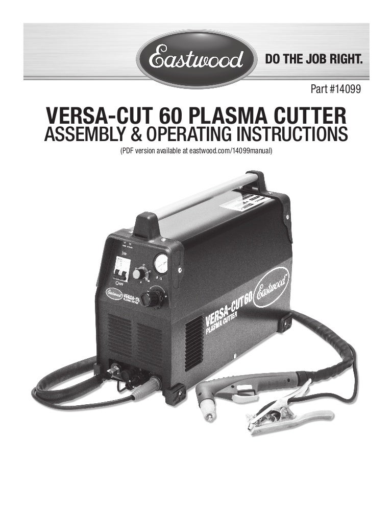 Eastwood 14099 Plasma Cutter Instructions