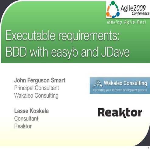 Executable requirements: BDD with easyb and JDave