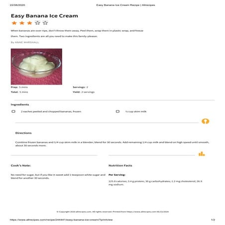 Easy banana ice cream recipe   allrecipes