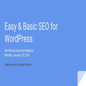 Easy & basic seo for word press