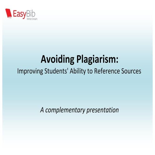 EasyBib Avoiding Plagiarism