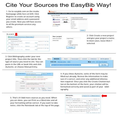 EasyBib Media Center Handout