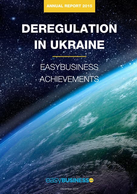 DEREGULATION IN UKRAINE