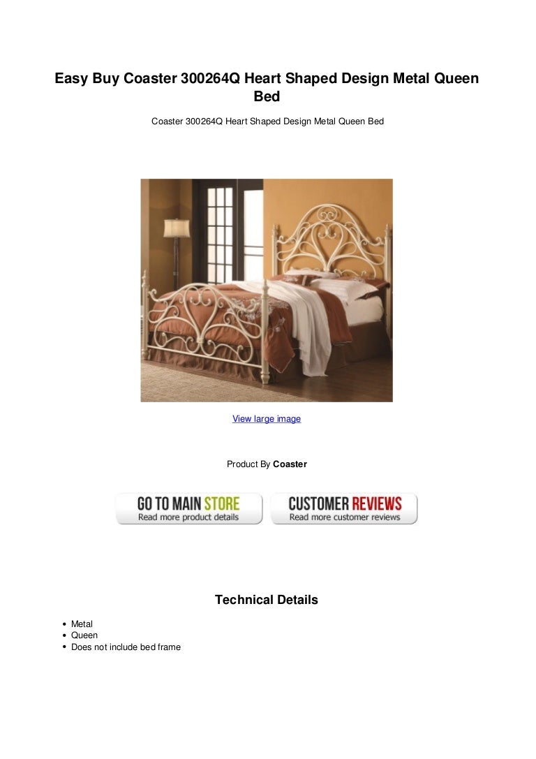 Easy Buy Coaster 300264 Q Heart Shaped Design Metal Queen Bed