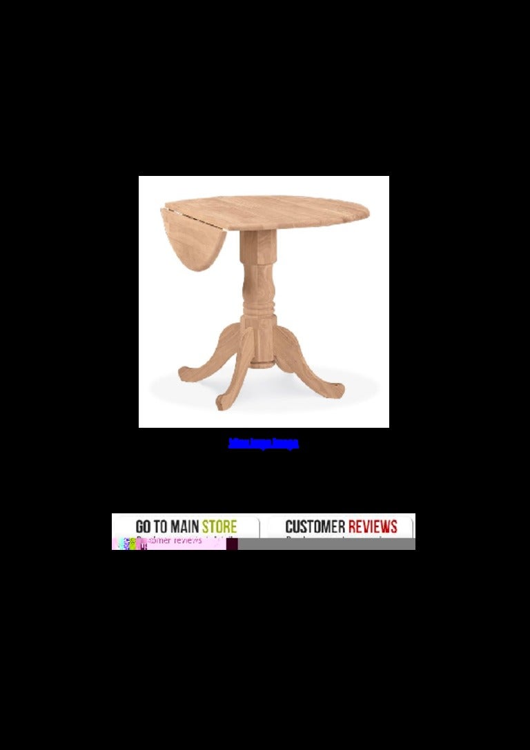International Concepts T-36DP 36-Inch Dual Drop Leaf Table Unfinished
