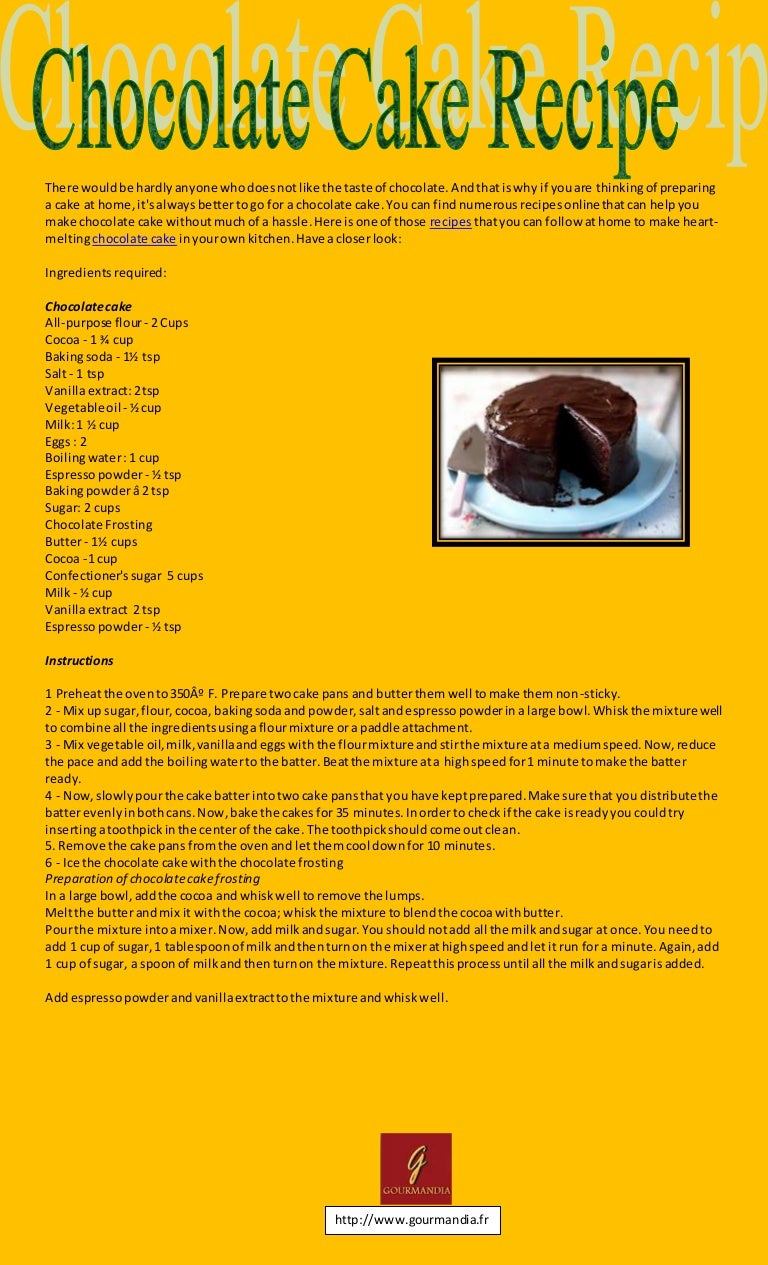 Easy Chocolate Cake Recipe