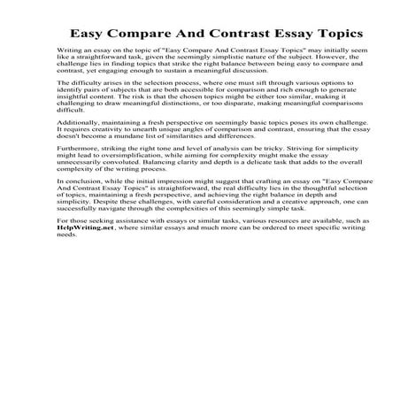 Easy Compare And Contrast Essay Topics.pdf