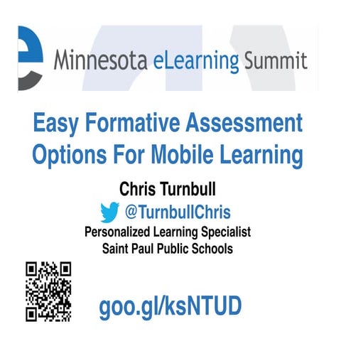 Easy formative assessment options for mobile learning