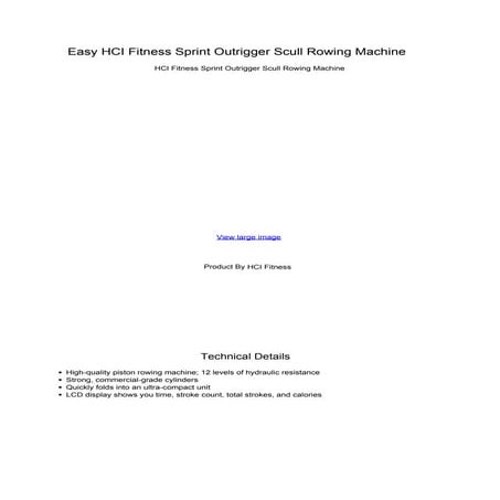 Easy hci fitness sprint outrigger scull rowing machine | PDF