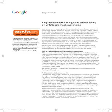 Easy Jet Case Study | PDF