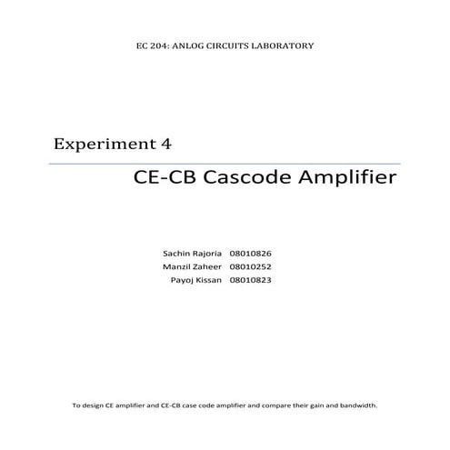 ce~cb cascode amplifier