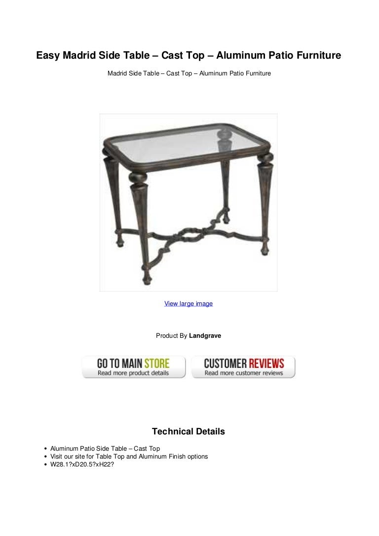 Easy Madrid Side Table Cast Top Aluminum Patio Furniture