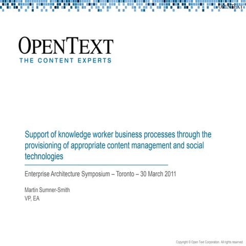 Support of knowledge worker business processes through the provisioning of ap...