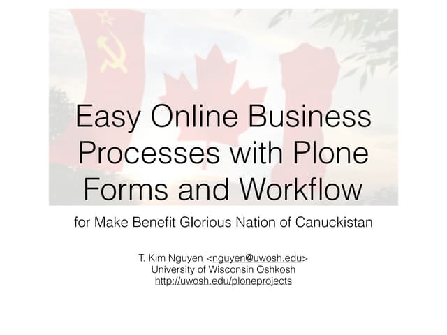 Easy online business processes with Plone forms and workflow