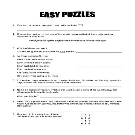 Easy puzzles 1