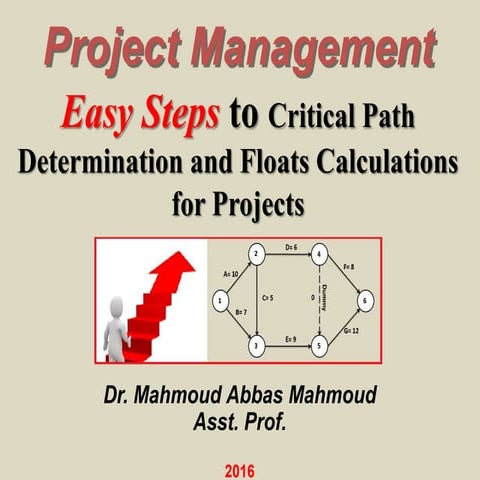 Easy steps to critical path determination and floats calculations for projects