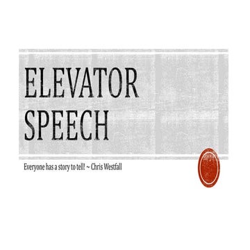 Easy Talk 4 Teens - Advanced : Elevator Speech