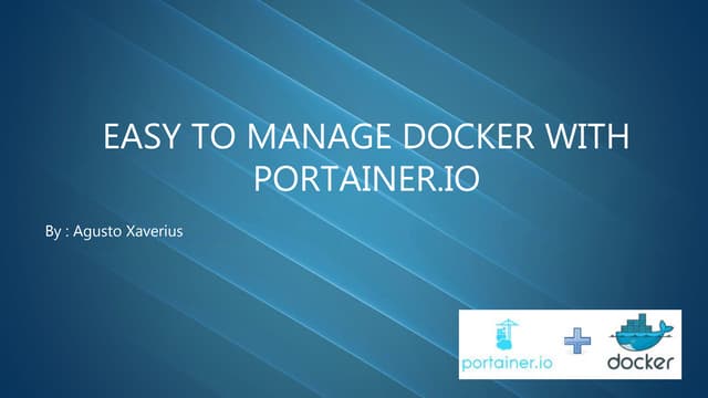 Easy to manage docker with portainer