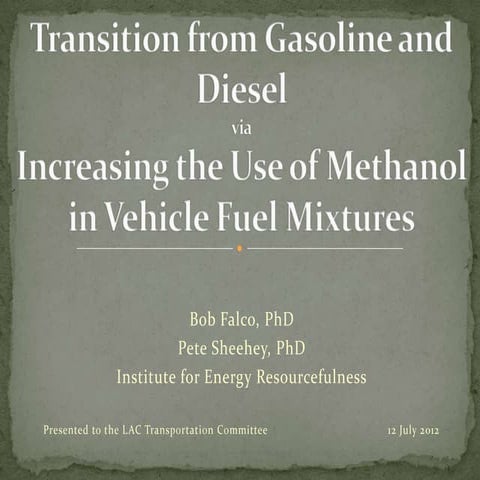 Methanol Fuel can free us from oIl - with appendices