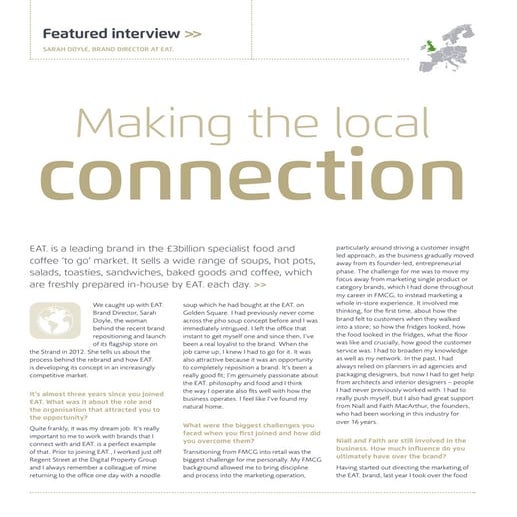 Featured interview - Sarah Doyle, Brand Director at EAT.