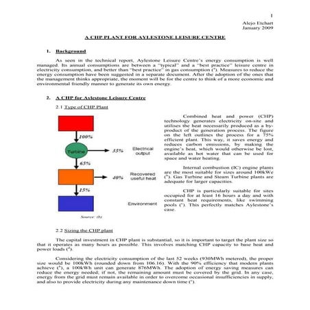 CHP plant for a leisure centre