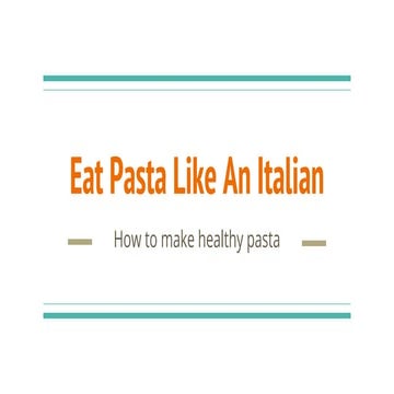 Eat pasta like an italian