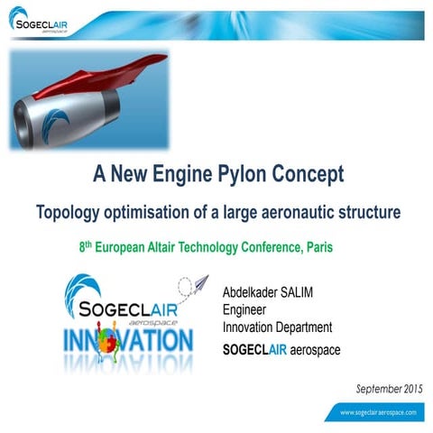 Large scale topological optimisation: aircraft engine pylon case