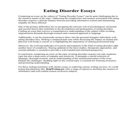 Eating Disorder Essays