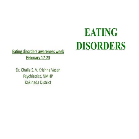 Eating disorders in children and adolescents | PPTX