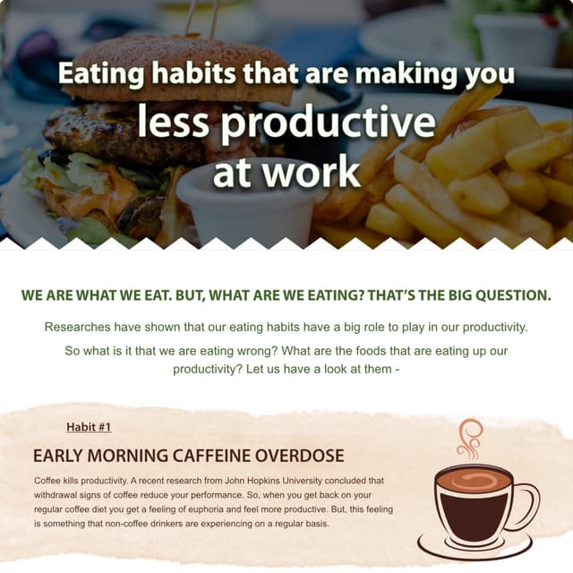 Eating habits that are making you less productive at work