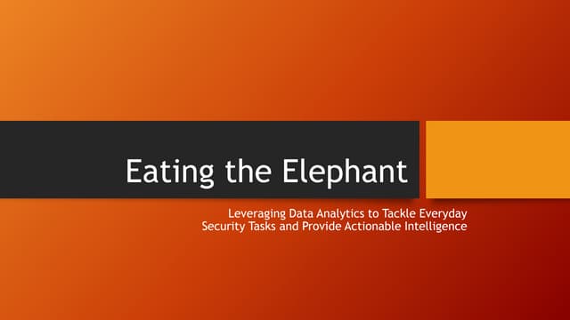 Eating the elephant