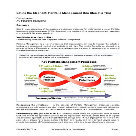 Eating the elephant   portfolio management 1 step at a time  - Oracle Primave...