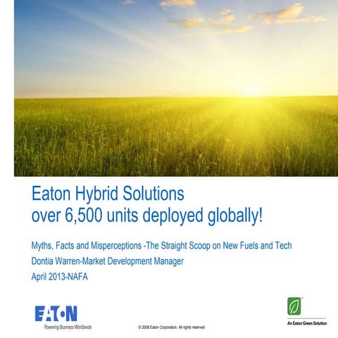 Eaton Hybrid Solutions over 6,500 units deployed globally