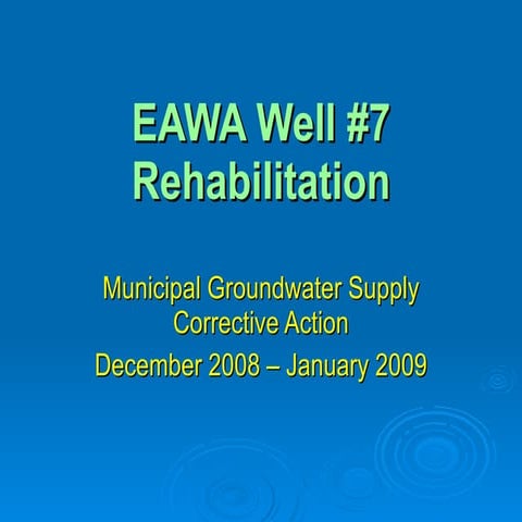 Karst Aquifer Well Rehabilitation Project