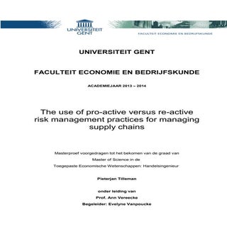 The use of pro-active versus re-act...