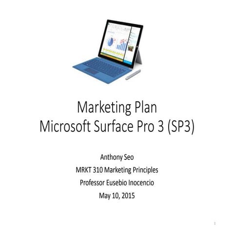 Microsoft Surface Pro 3 Marketing Plan | PPTX