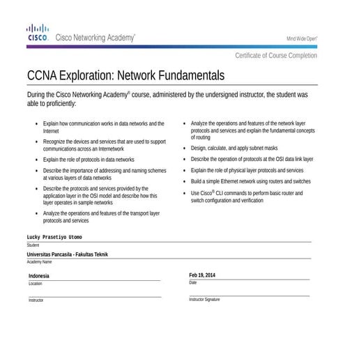 Cisco network fundamental