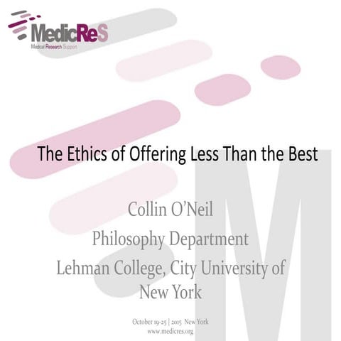 Collin O´Neil MedicReS 5th World Congress 2015