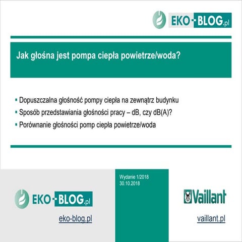 Jak głośna jest pompa ciepła powietrze/woda?