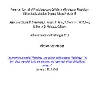 AJP-Lung 2014 Acomplishements