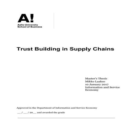 Trust Building in Supply Chains - Mikko Laakso