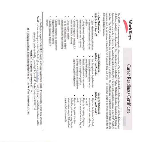 WorkKeys Assessment | PDF