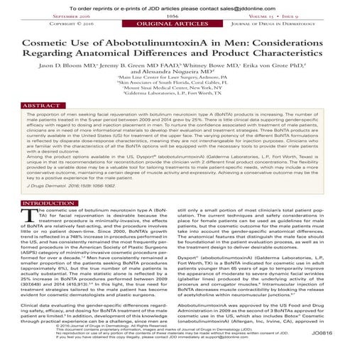 Bloom_2016_Cosmetic Use of AbobotulinumtoxinA in Men