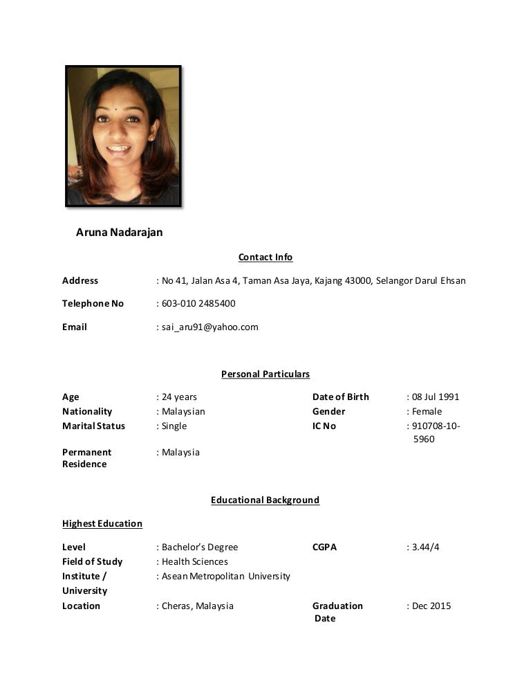 Aruna Resume