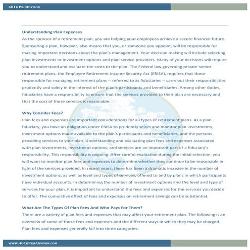 What Plan Fiduciaries can Expect with 404(a)(5) Disclosures | PDF