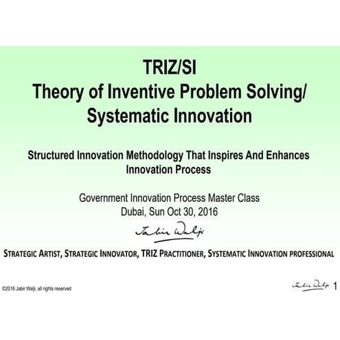 TRIZ- Theory of Inventive Problem Solving | PPTX
