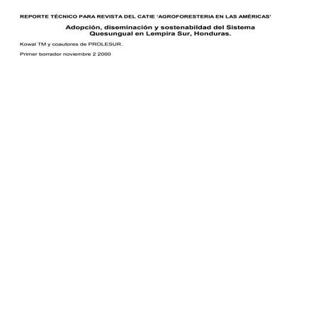 Articulo Sistema Quesungual Kowal PROLESUR